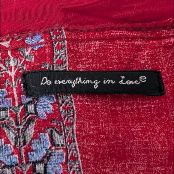 Do Everything in Love Floral Kimono Cardigan Womens One Size Red Boho Open Front - Picture 4 of 10